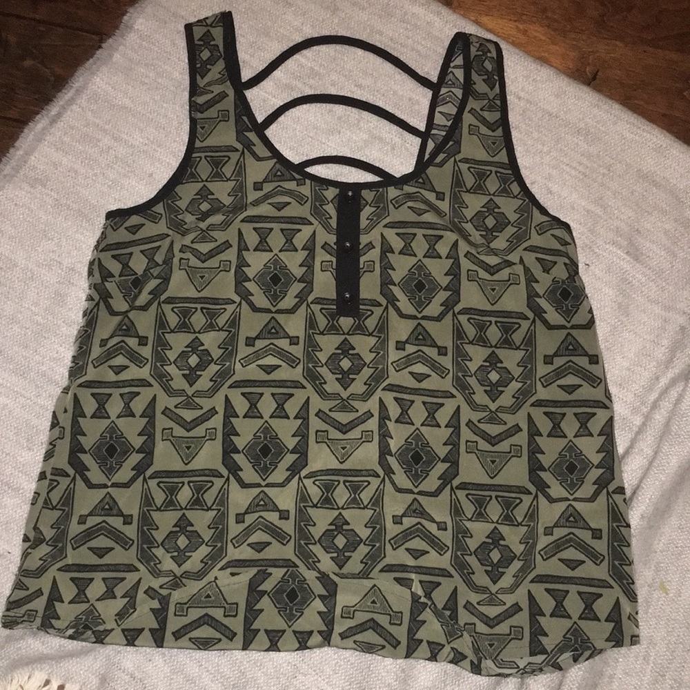 Green n black tank top